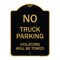 Signmission Parking Restriction No Truck Parking Violators Towed Heavy-Gauge Alum Sign, 18" x 24", BG-1824-23370 A-DES-BG-1824-23370 - alternate 1